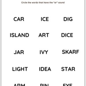 Circle The R Controlled Vowels Worksheet With Answer