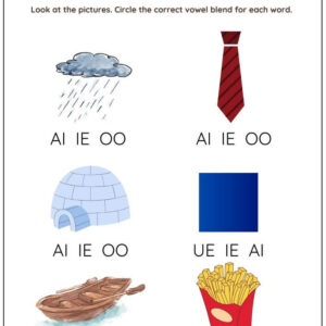Circle The Correct Vowel Blends Worksheet With Answer