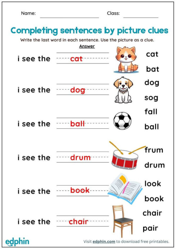 Complete Sentences Worksheet With Answers - Image 3