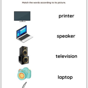 Home & School Vocabulary: Match Words With Pictures Worksheet With Answers