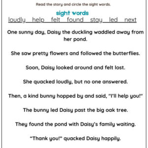 Read And Draw Sight Words Sentences Worksheet With Answers