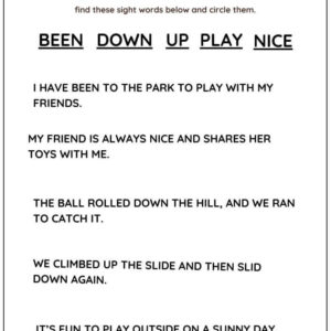Identify Sight Words in Sentences Worksheet: Match Words with Picture Worksheet With Answer