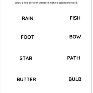 Compound Words Matching Worksheet With Answer