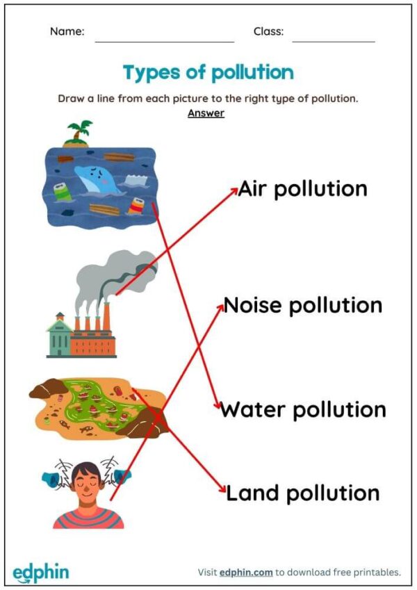 Types Of Pollution Worksheet With Answers - Image 3