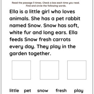 Read And Recall Worksheet For Kids