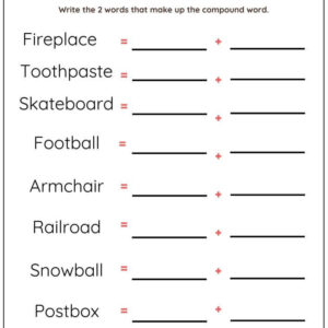 Separate Compound Words Worksheet With Answer