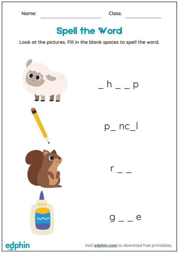 Spell With Digraphs Worksheet With Answer - Image 2