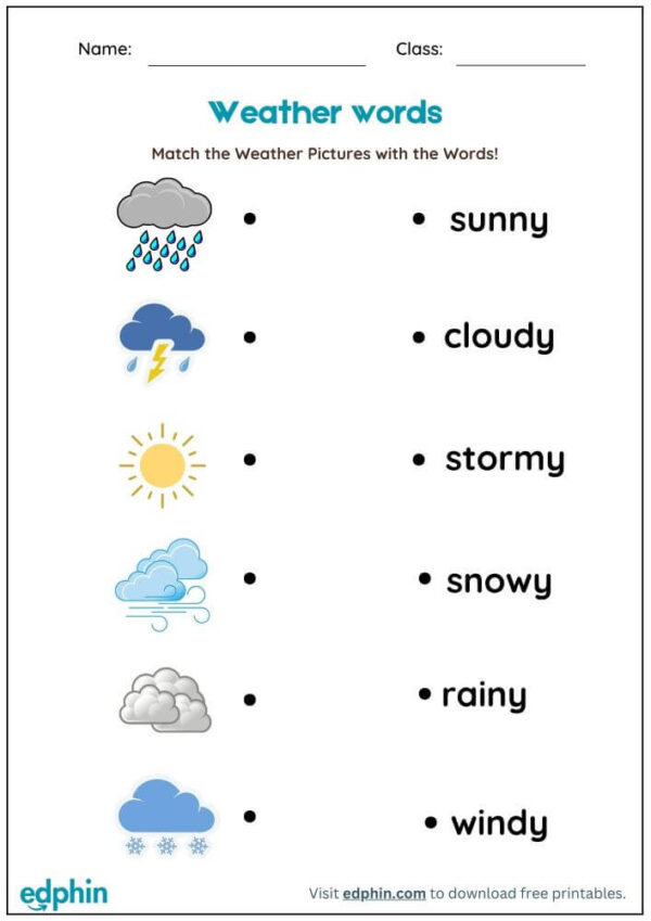 Weather Words Worksheet With Answers