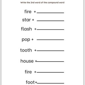 Complete the Compound Words Worksheet With Answer