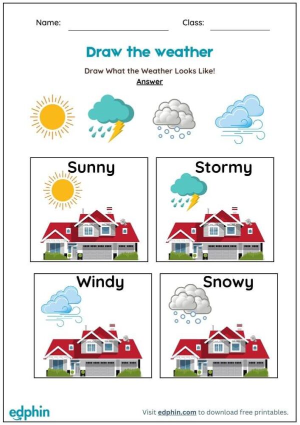 Draw The Weather Worksheet With Answers - Image 3