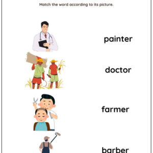 Jobs Vocabulary: Match Words With Pictures Worksheet With Answers