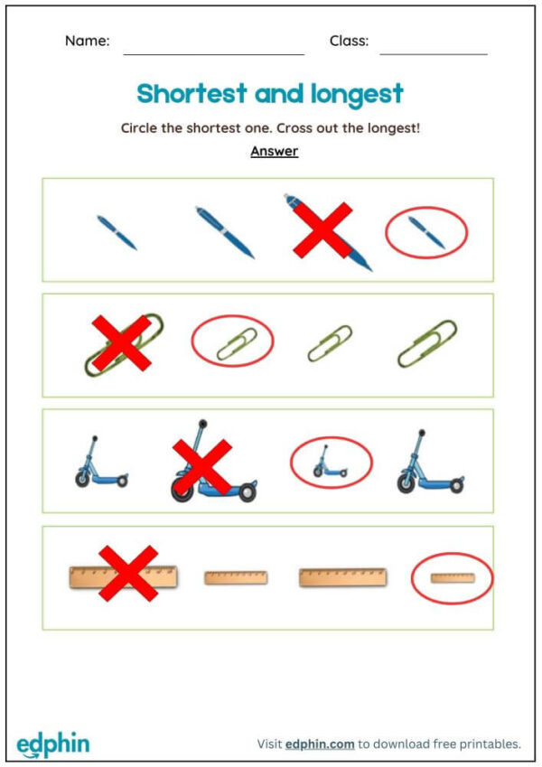 Long vs Short Worksheet With Answers - Image 3