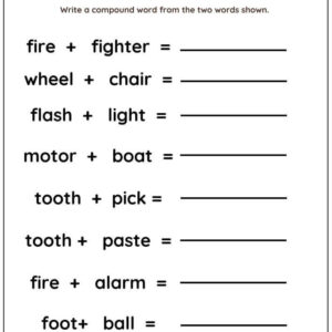 Making Compound Words Worksheet With Answer
