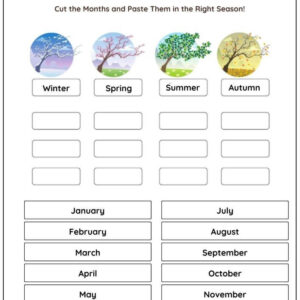 Match Seasons To Months Worksheet With Answers