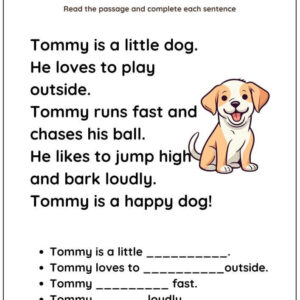 Read Passage & Complete Sentences Worksheet With Answers