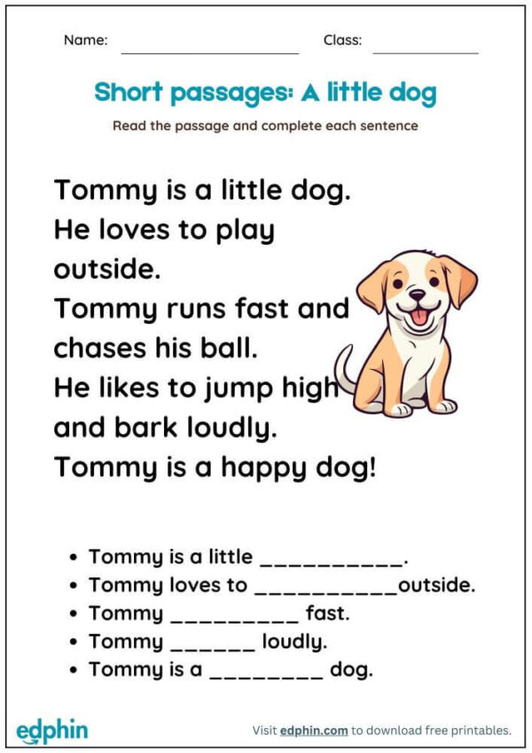 Read Passage & Complete Sentences Worksheet With Answers