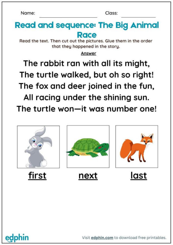 Read And Order Pictures Worksheet With Answers - Image 3