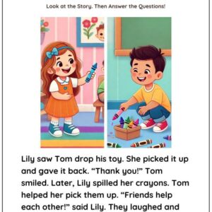 Social & Emotional Stories Worksheet With Answers