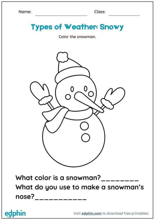 Types Of Weather Worksheet With Answers - Image 2
