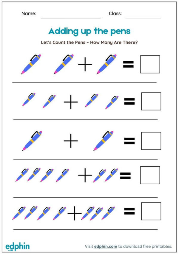 Adding Objects (Up To 10) Worksheet With Answers