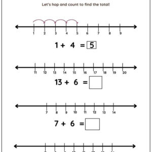 Addition With Number Line Worksheet With Answers