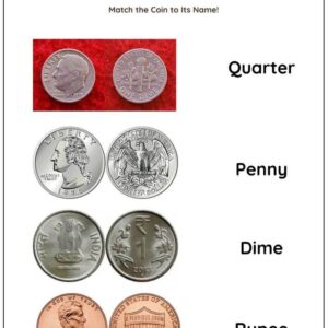 Name & Value Of Coins Worksheet With Answers