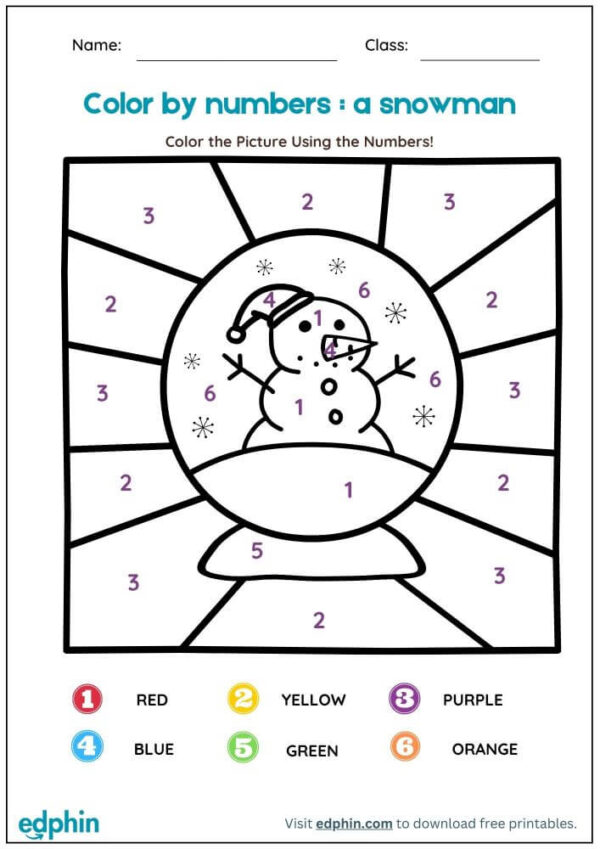Color By Number Worksheet With Answers - Image 2