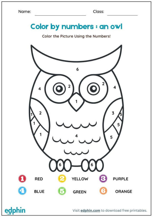 Color By Number Worksheet With Answers