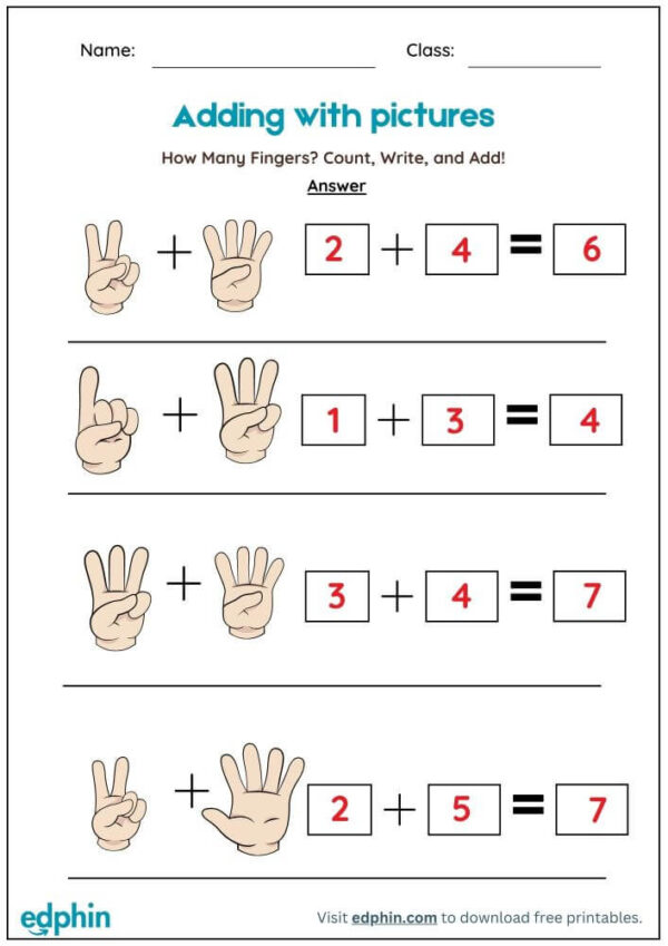 Count & Add Worksheet With Answers - Image 3