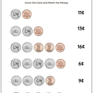 Counting Coins & Match The Value Worksheet With Answers