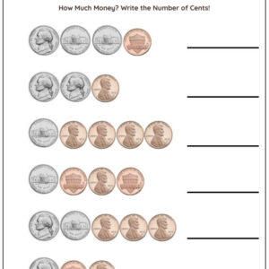 Counting Coins & Write The Value Worksheet With Answers