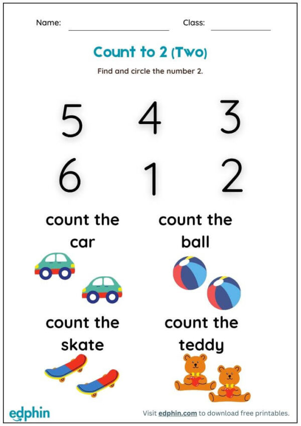 Number Counting (1 to 10) Worksheet With Answers - Image 2