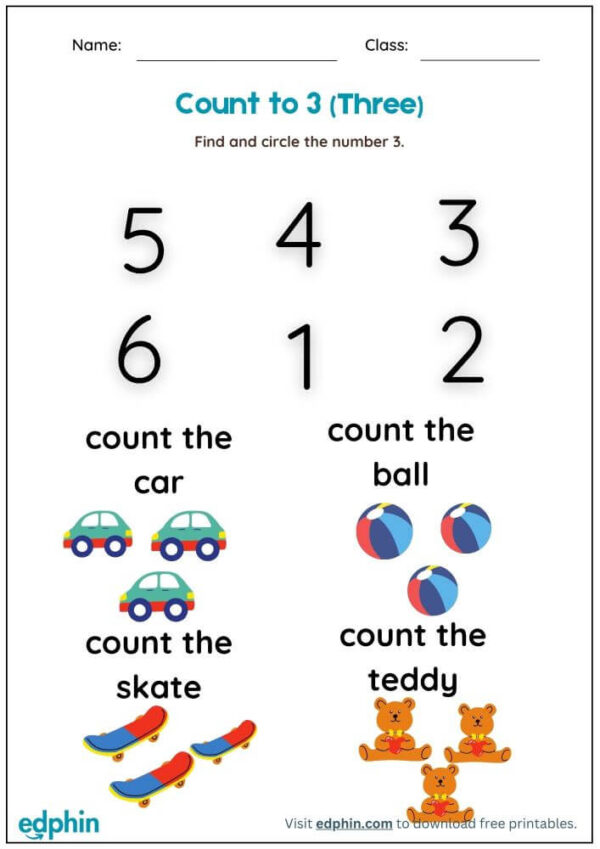 Number Counting (1 to 10) Worksheet With Answers - Image 3