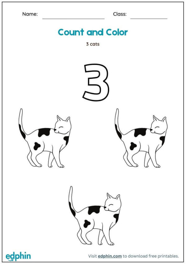 Count And Color Number (1 to 10) Worksheet With Answers - Image 3