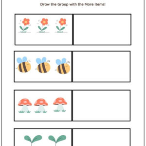 More Or Fewer Drawing Worksheet With Answers