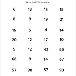 Identify Odd & Even Number Worksheet With Answers