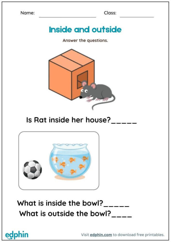 Inside And Outside Worksheet With Answers - Image 2