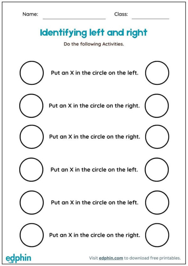 Left & Right Worksheet With Answers - Image 2