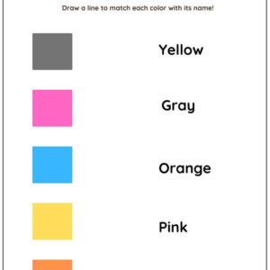 Match Colors To Their Names Worksheet With Answers