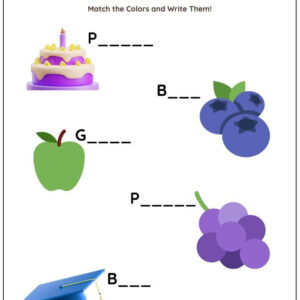 Match & Write Colors Worksheet With Answers