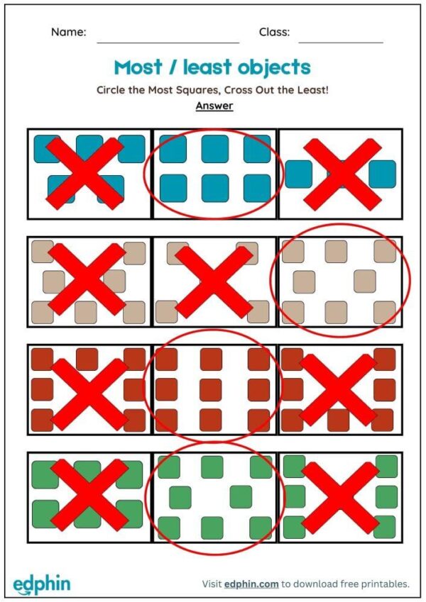 Most Or Least Objects Worksheet With Answers - Image 3