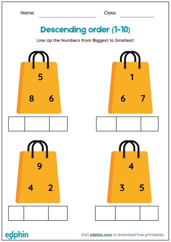 Ordering Numbers (Ascending And Descending) Worksheet With Answers - Image 2