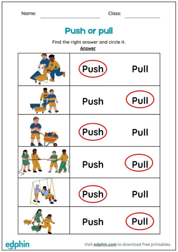 Push And Pull Worksheet With Answers - Image 3