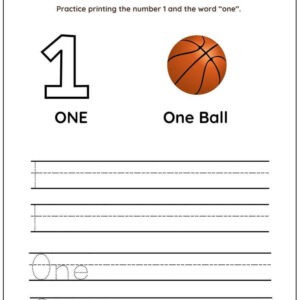 Trace & Write Numbers (1 to 10) Worksheet With Answers