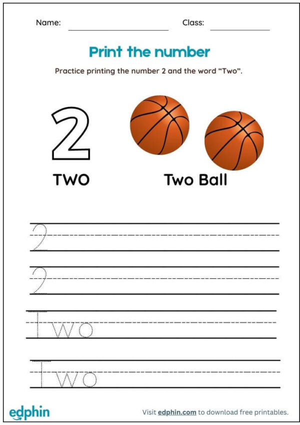 Trace & Write Numbers (1 to 10) Worksheet With Answers - Image 2