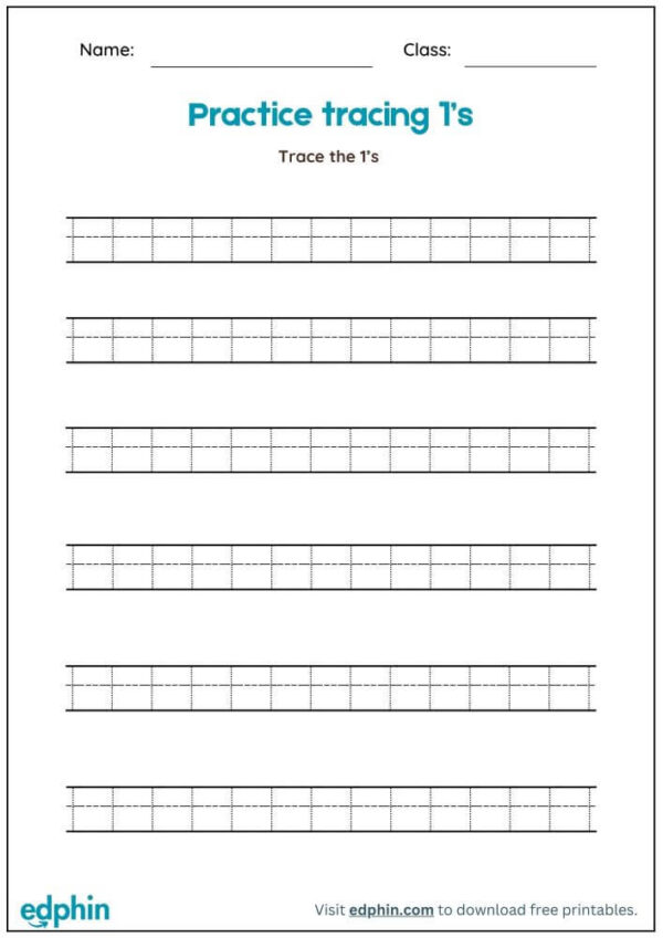 Numbers (1 to 10) Tracing Worksheet With Answers