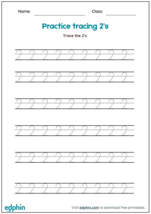 Numbers (1 to 10) Tracing Worksheet With Answers - Image 2
