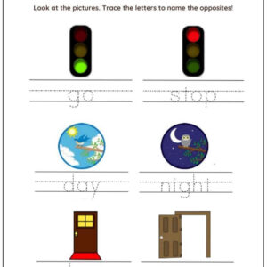 Draw Opposite Object Worksheet With Answers