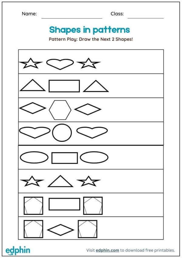 Next Shape In The Pattern Worksheet With Answers