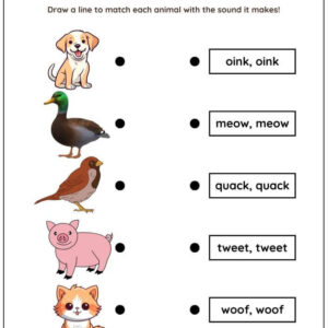 Animal sounds Worksheet With Answers